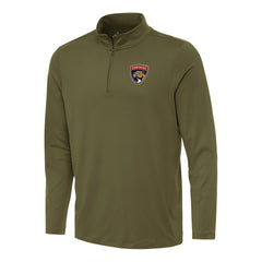 Florida Panthers - Antigua Reprocess Quarter-Zip Top Olive