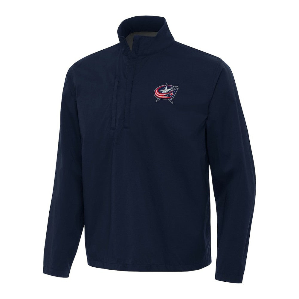 Columbus Blue Jackets - Antigua Brisk Quarter-Zip Windbreaker Navy