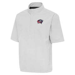 Columbus Blue Jackets - Antigua Brisk Quarter-Zip Windbreaker Heather Gray