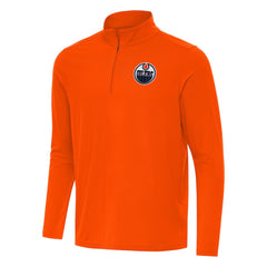 Edmonton Oilers - Antigua Intent Quarter-Zip Top Orange