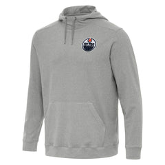 Edmonton Oilers - Antigua Cloud Pullover Hoodie Heather Gray