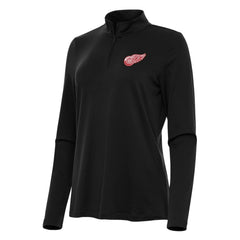 Detroit Red Wings - Antigua Women's Reprocess Quarter-Zip Top Black
