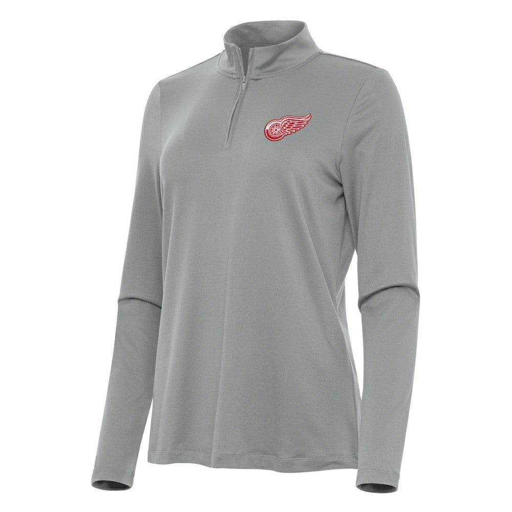 Detroit Red Wings - Antigua Women's Reprocess Quarter-Zip Top Gray