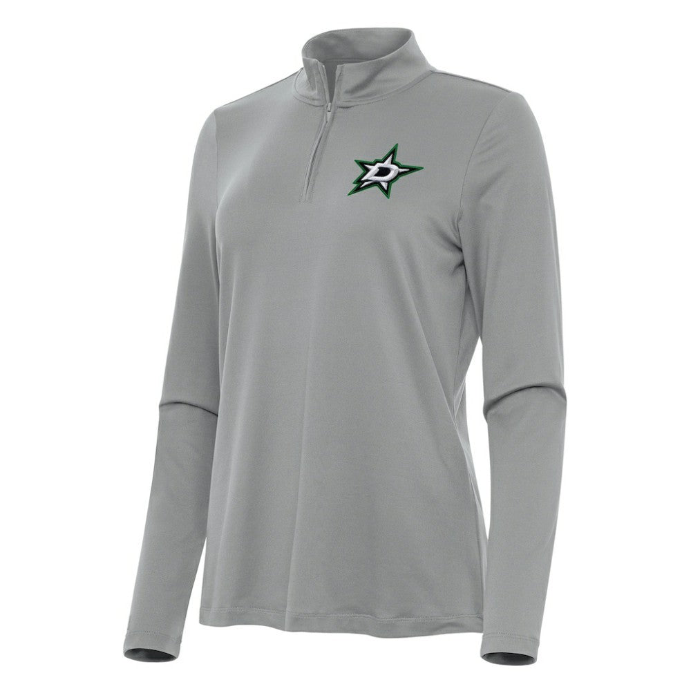 Dallas Stars - Antigua Women's Reprocess Quarter-Zip Top Gray