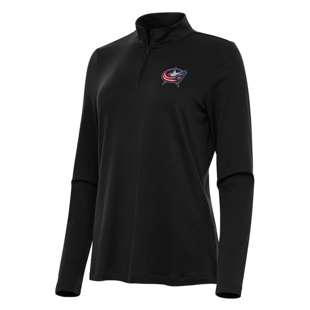 Columbus Blue Jackets - Antigua Women's Reprocess Quarter-Zip Top Black