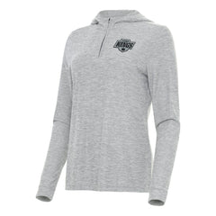 Los Angeles Kings - Antigua Women's Daybreak Quarter-Zip Hoodie Heather Gray