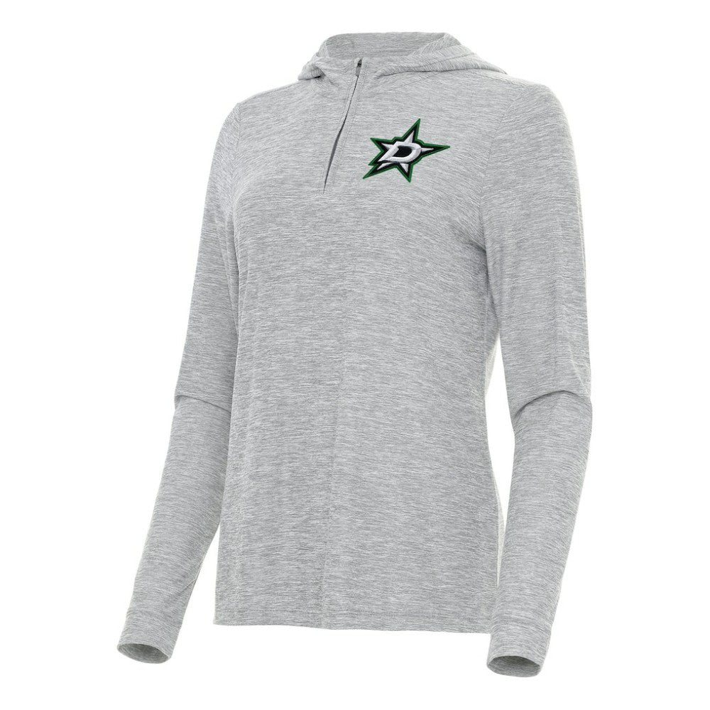 Dallas Stars - Antigua Women's Daybreak Quarter-Zip Hoodie Heather Gray