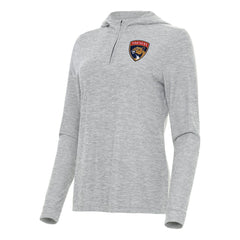 Florida Panthers - Antigua Women's Daybreak Quarter-Zip Hoodie Heather Gray