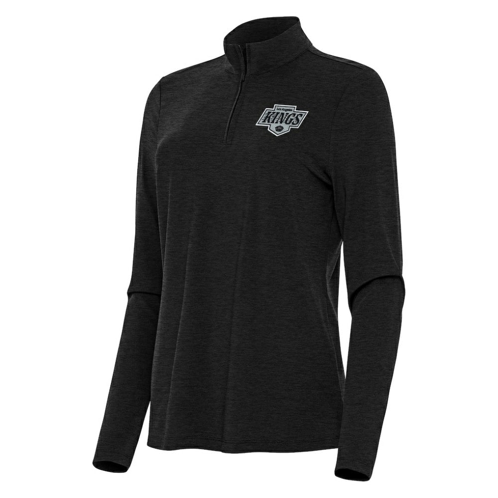 Los Angeles Kings - Antigua Women's Bright Quarter-Zip Top Heather Black