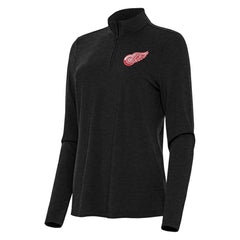 Detroit Red Wings - Antigua Women's Bright Quarter-Zip Top Heather Black