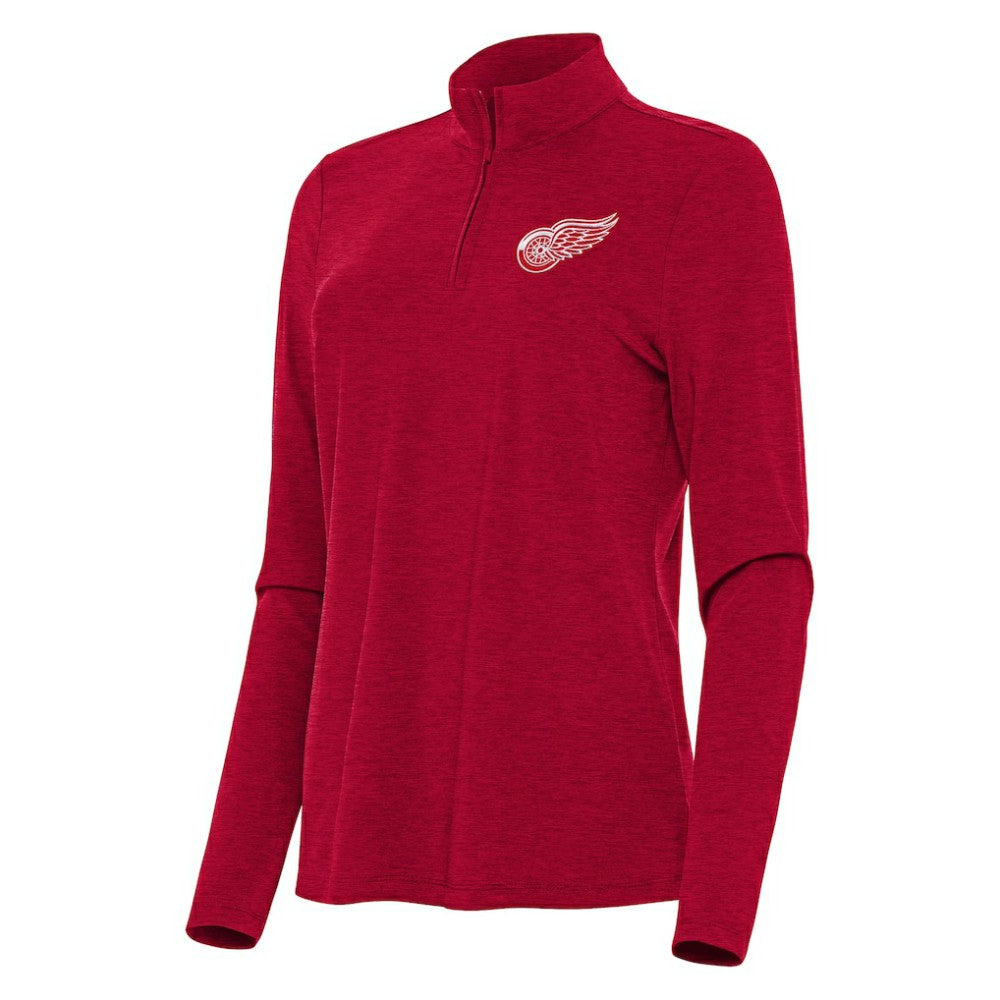 Detroit Red Wings - Antigua Women's Bright Quarter-Zip Top Heather Red