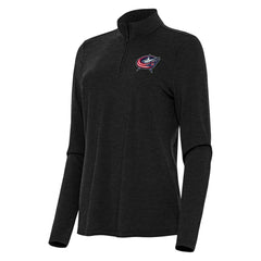Columbus Blue Jackets - Antigua Women's Bright Quarter-Zip Top Heather Black