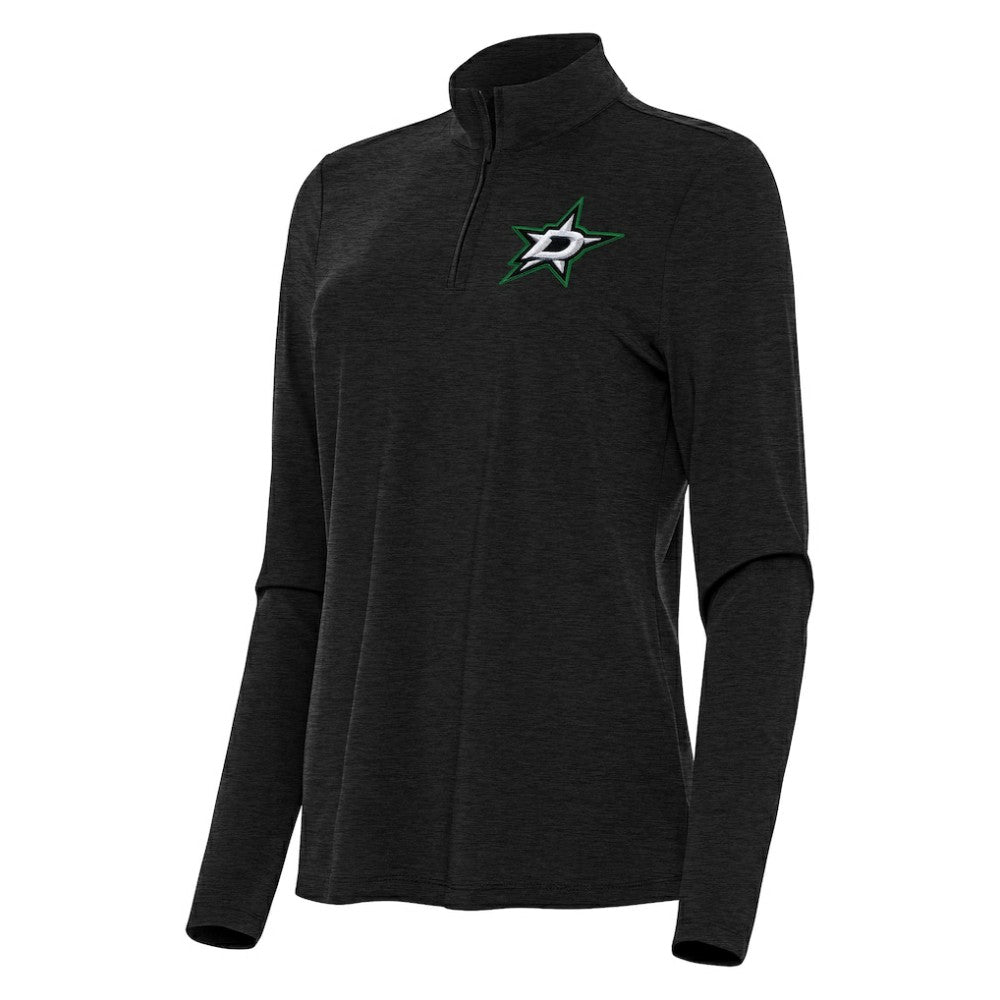 Dallas Stars - Antigua Women's Bright Quarter-Zip Top Heather Black