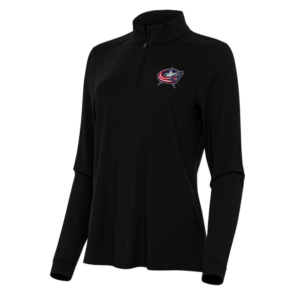 Columbus Blue Jackets - Antigua Women's Intent Quarter-Zip Top Black
