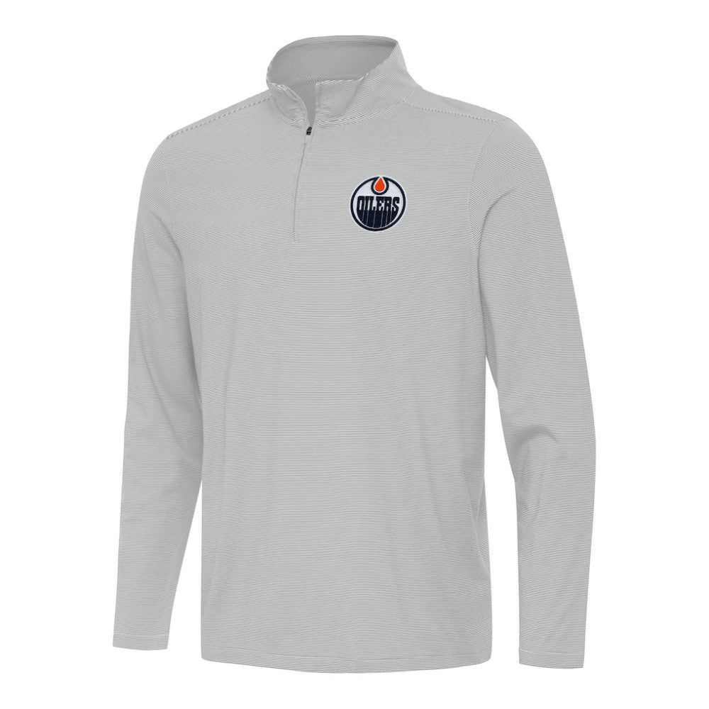 Edmonton Oilers - Antigua Twine Quarter-Zip Top Gray