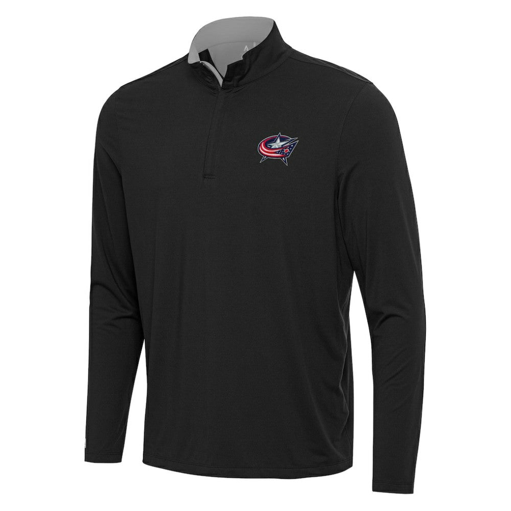 Columbus Blue Jackets - Antigua Content Quarter-Zip Pullover Top Black/Gray
