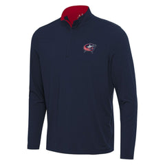 Columbus Blue Jackets - Antigua Content Quarter-Zip Pullover Top Navy/Red