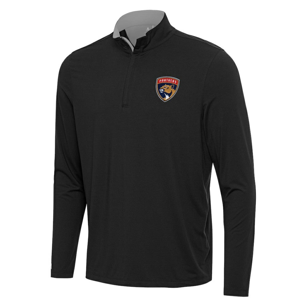 Florida Panthers - Antigua Content Quarter-Zip Pullover Top Black/Gray