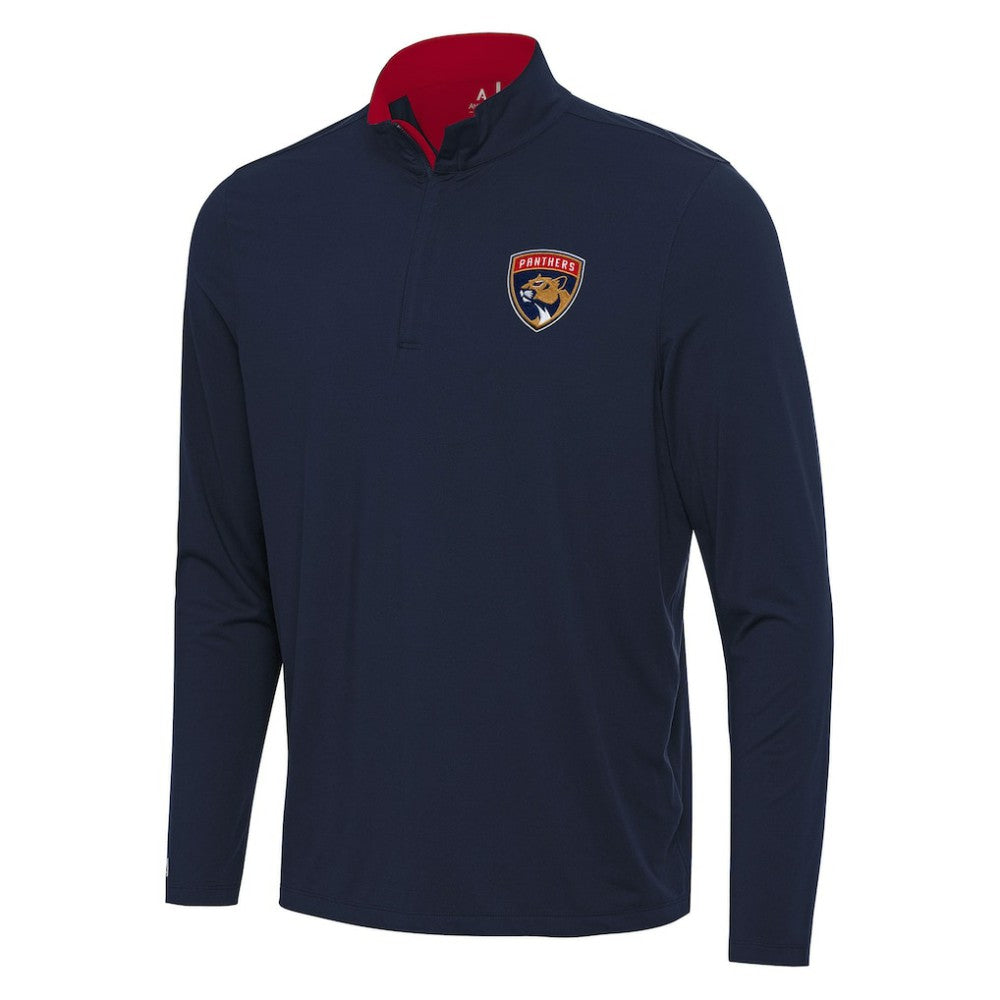 Florida Panthers - Antigua Content Quarter-Zip Pullover Top Navy/Red