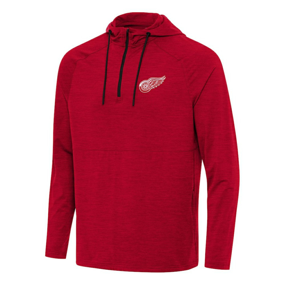 Detroit Red Wings - Antigua Spikes Quarter-Zip Hoodie Heather Red