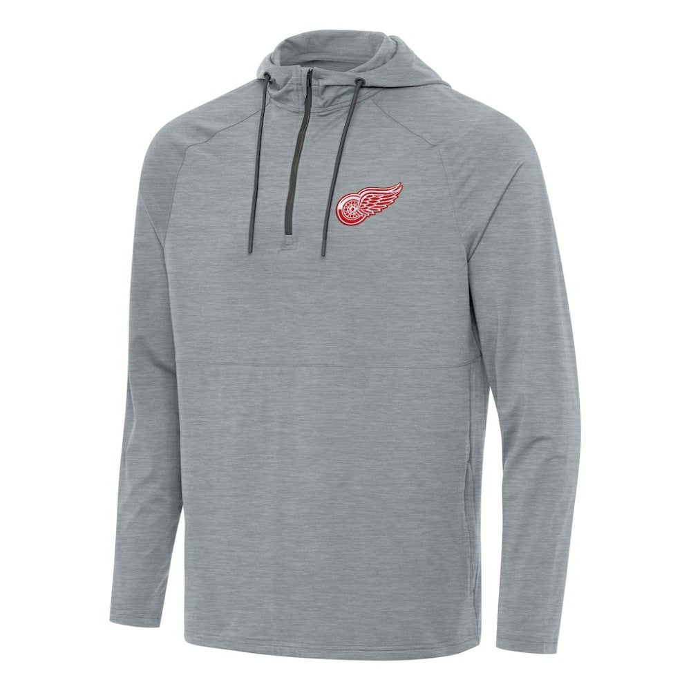 Detroit Red Wings - Antigua Spikes Quarter-Zip Hoodie Heather Gray