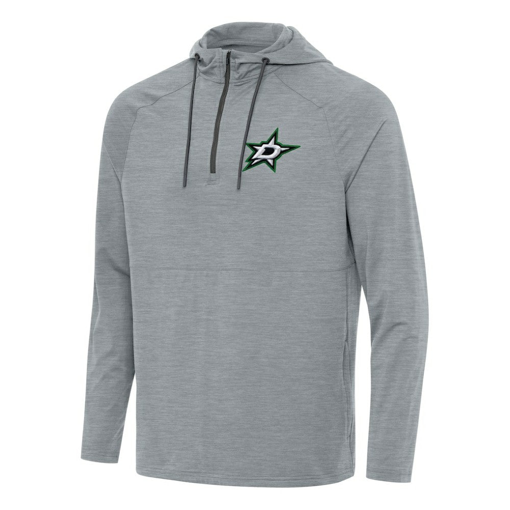 Dallas Stars - Antigua Spikes Quarter-Zip Hoodie Heather Gray