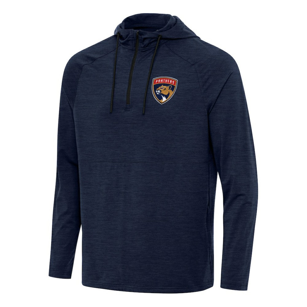 Florida Panthers - Antigua Spikes Quarter-Zip Hoodie Heather Navy