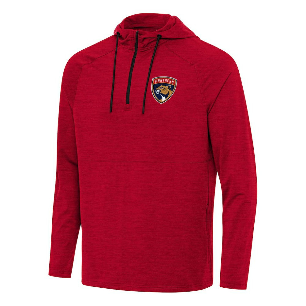 Florida Panthers - Antigua Spikes Quarter-Zip Hoodie Heather Red