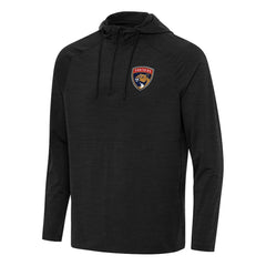 Florida Panthers - Antigua Spikes Quarter-Zip Hoodie Heather Black