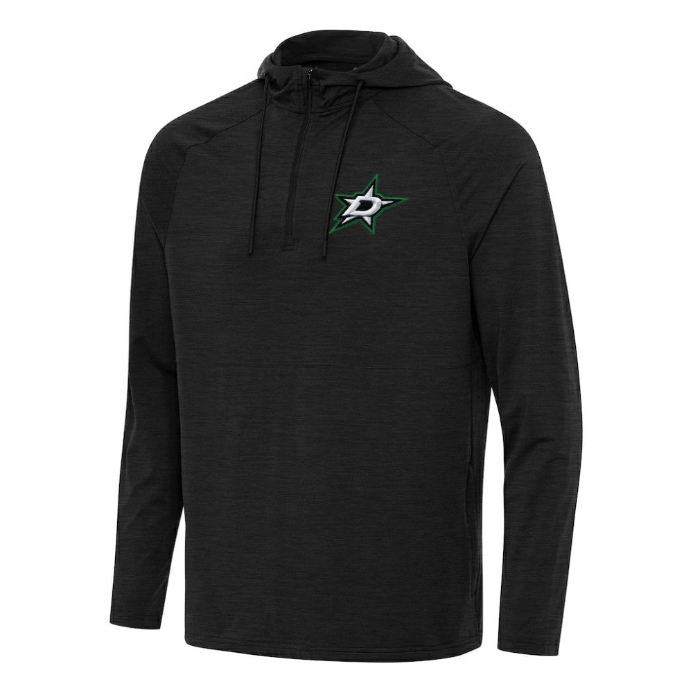 Dallas Stars - Antigua Spikes Quarter-Zip Hoodie Heather Black