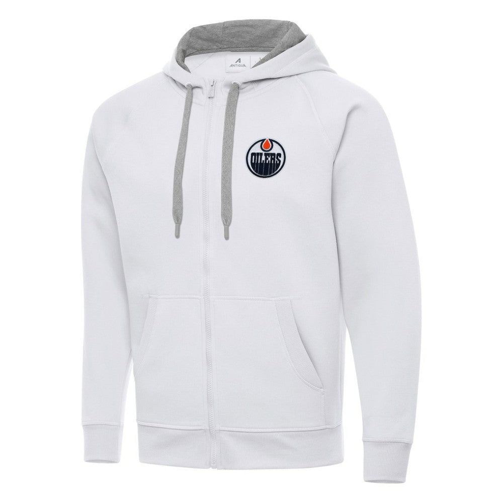 Edmonton Oilers - Antigua Big & Tall Victory Full-Zip Hoodie White