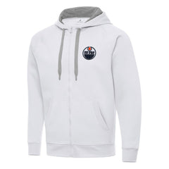 Edmonton Oilers - Antigua Big & Tall Victory Full-Zip Hoodie White