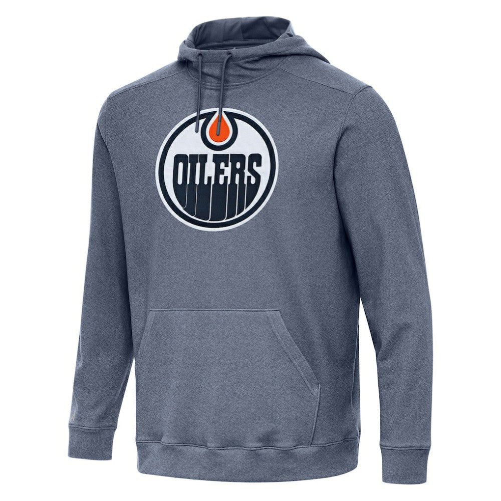 Edmonton Oilers - Antigua Cloud Pullover Hoodie Heather Navy