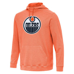 Edmonton Oilers - Antigua Cloud Pullover Hoodie Heather Orange