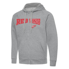 Detroit Red Wings - Antigua Big & Tall Victory Full-Zip Hoodie Heather Gray