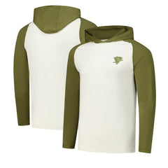 Pittsburgh Penguins Antigua Intrepid Sand Raglan Long Sleeve Hoodie T-Shirt Cream/Olive