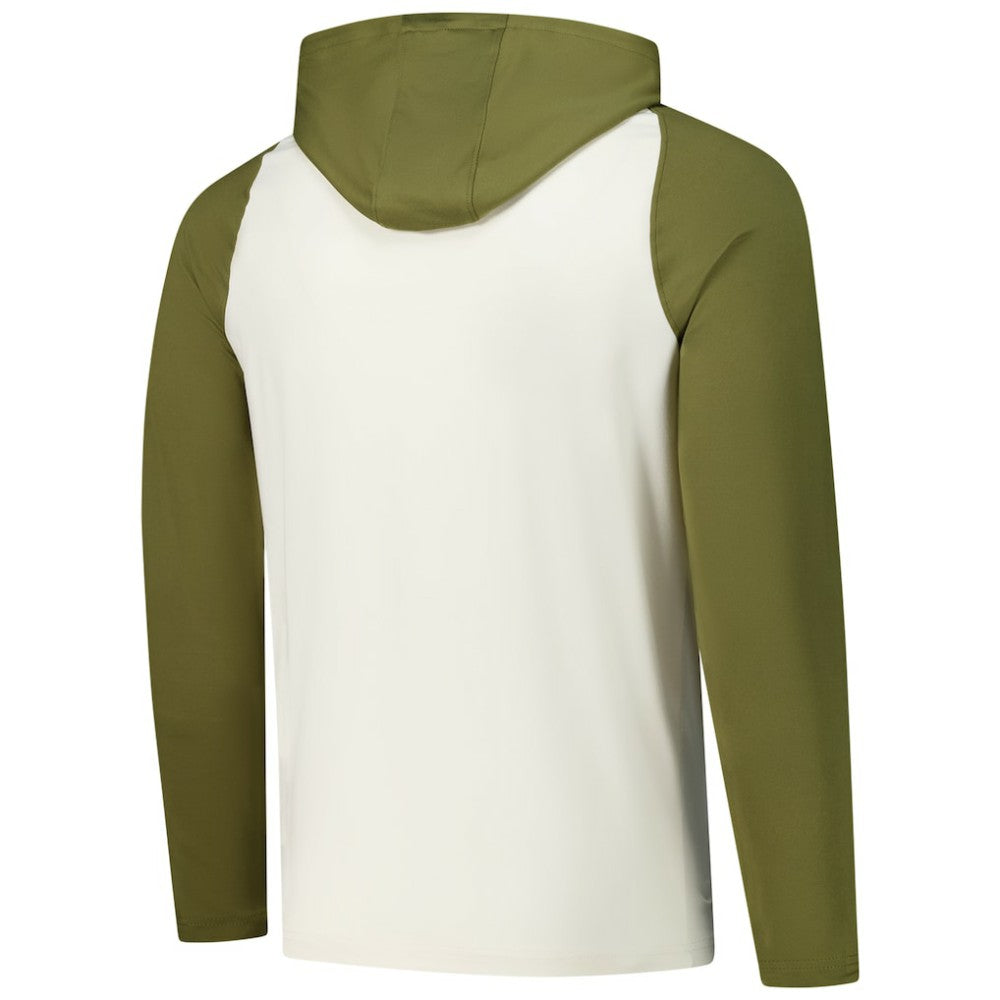 Pittsburgh Penguins Antigua Intrepid Sand Raglan Long Sleeve Hoodie T-Shirt Cream/Olive