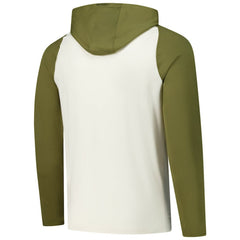 Toronto Maple Leafs - Antigua Intrepid Sand Raglan Long Sleeve Hoodie T-Shirt Cream/Olive