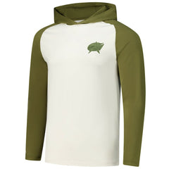 Columbus Blue Jackets - Antigua Intrepid Sand Raglan Long Sleeve Hoodie T-Shirt Cream/Olive