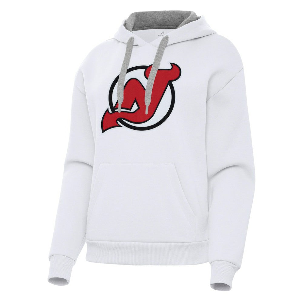 New Jersey Devils - Antigua Women's Victory Pullover Hoodie White