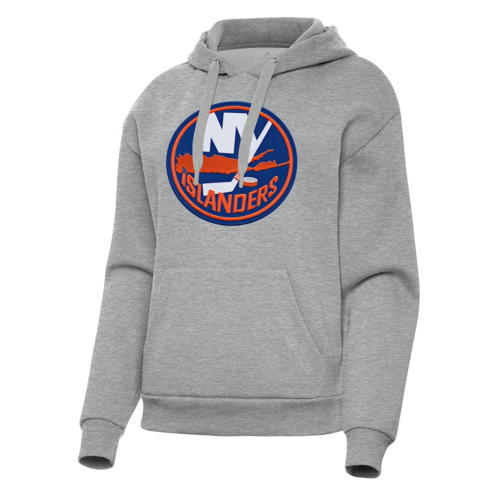 New York Islanders - Antigua Women's Victory Pullover Hoodie Heather Gray
