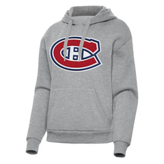 Montreal Canadiens - Antigua Women's Victory Pullover Hoodie Heather Gray