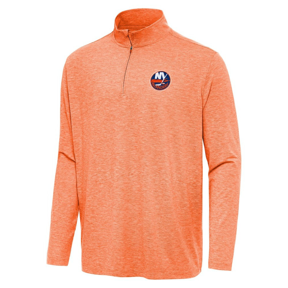 New York Islanders - Antigua Hunk Quarter-Zip Top Heather Orange