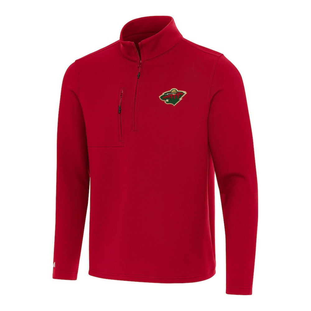 Minnesota Wild - Antigua Insider Quarter-Zip Top Red