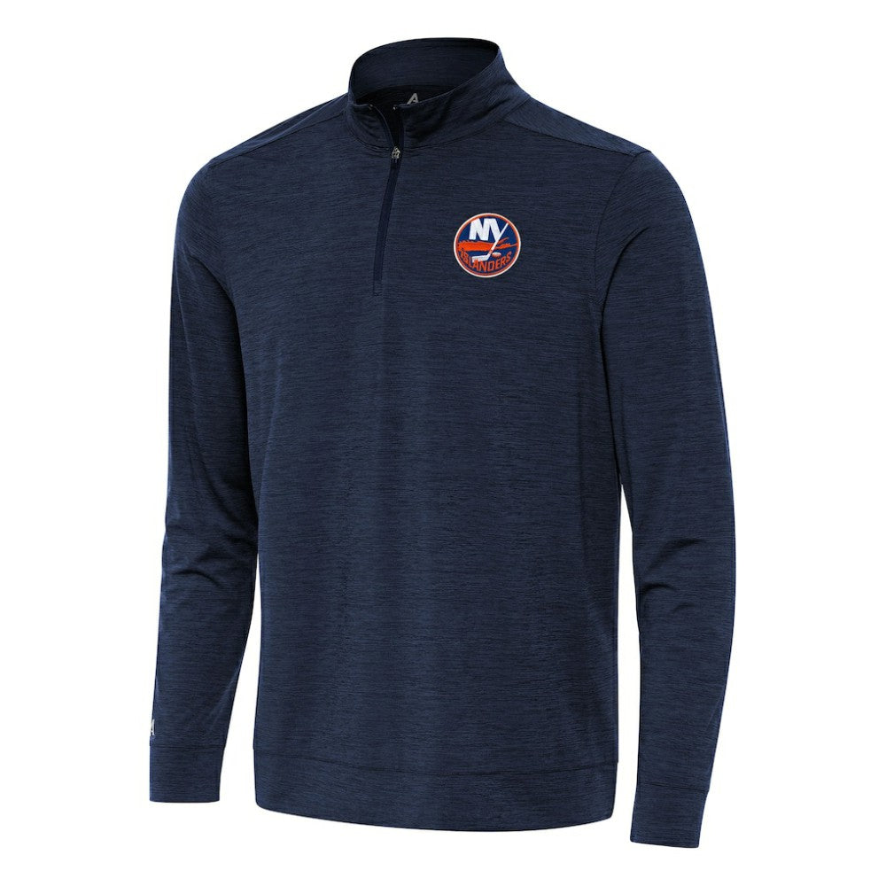 New York Islanders - Antigua Bright Quarter-Zip Top Heather Navy