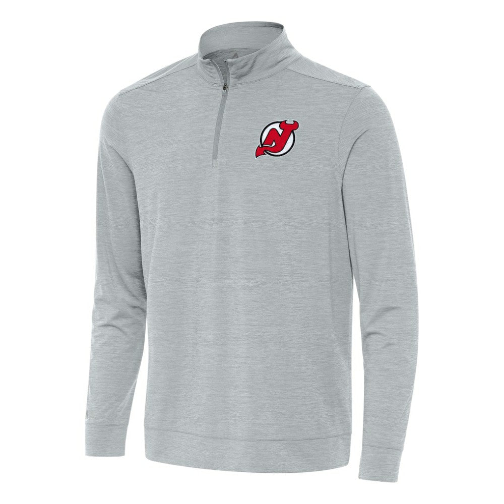New Jersey Devils - Antigua Bright Quarter-Zip Top Heather Gray
