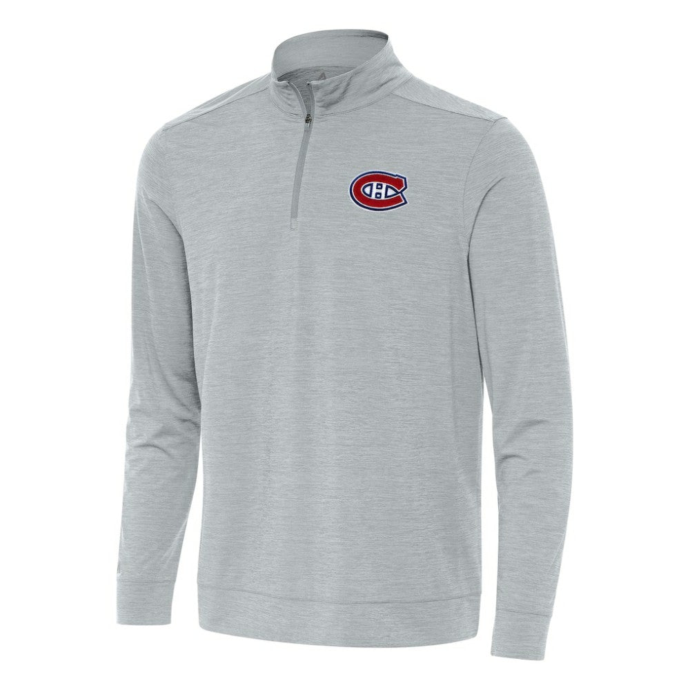 Montreal Canadiens - Antigua Bright Quarter-Zip Top Heather Gray
