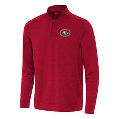Montreal Canadiens - Antigua Bright Quarter-Zip Top Heather Red