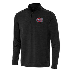 Montreal Canadiens - Antigua Bright Quarter-Zip Top Heather Black