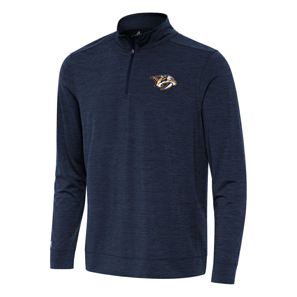 Nashville Predators - Antigua Bright Quarter-Zip Top Heather Navy